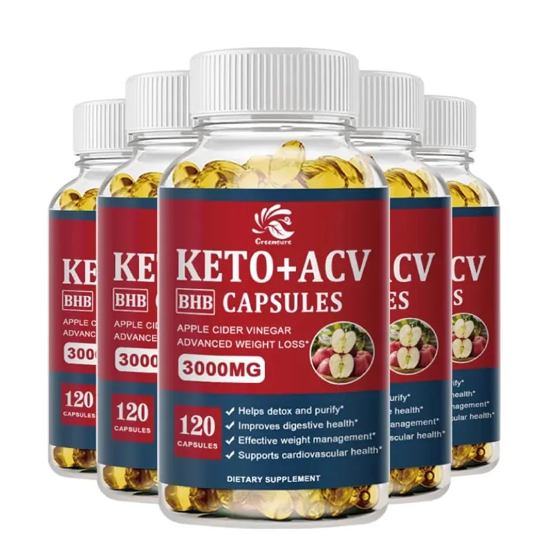 Greensure Keto Viên nang giấm táo ACV với rượu táo Keto bổ sung Công thức hương vị táo cho nam và nữ