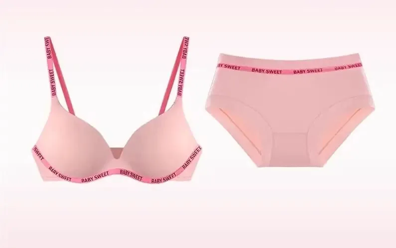 Trendy Dopamine Multicolor Seamless Bra Panty Set Sexy Push Up Small Bust Lift Wireless Soft Support Daily Party Plus Size 32-38