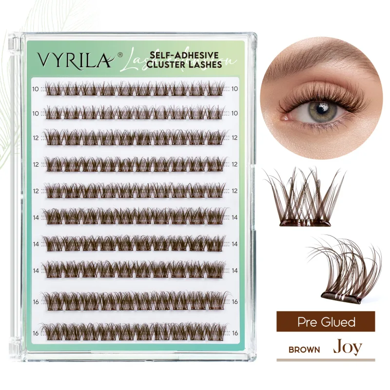 Self Adhesive Eyelashes No Glue Needed Lashes 10‑16mm Pre Glued Cluster Lashes D Curl Soft Natural Press on Lashes — image 12