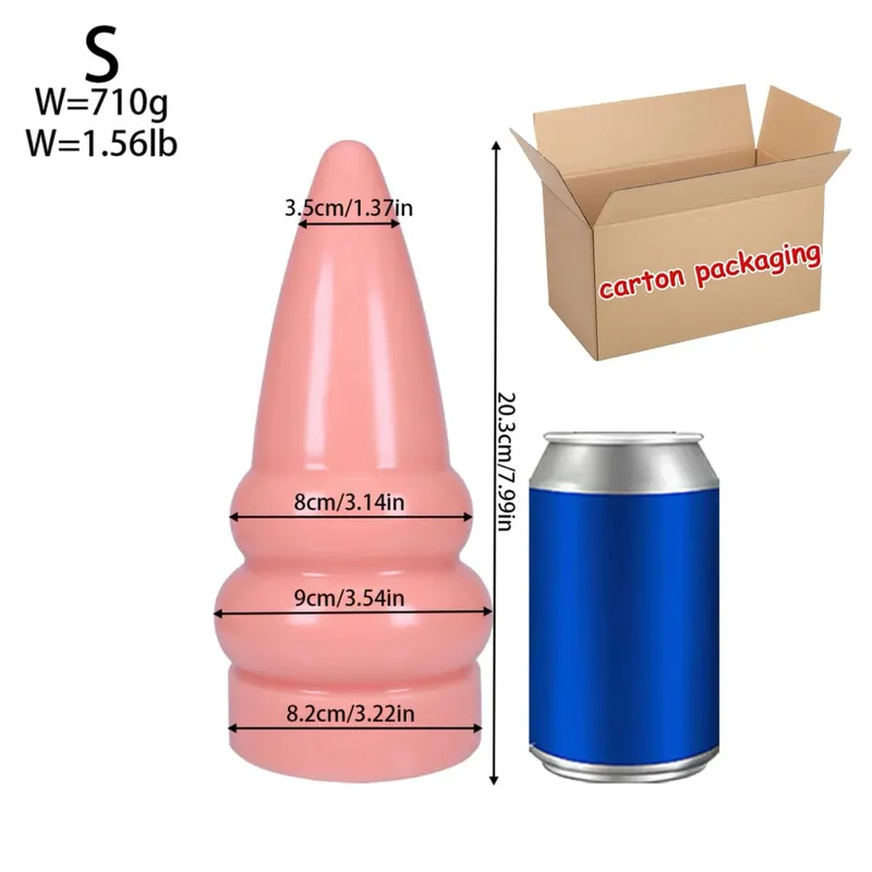 3 Sizes Huge Anal Plug Pointed Tip Butt Plug Dilatador Anal Big Anal Dildo Sex Toys Women Gay Prostate Massage Adult Supplies 18