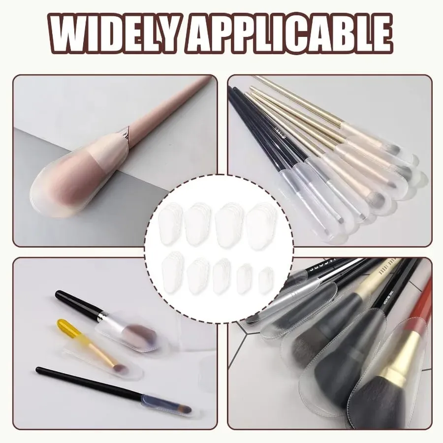 18pcs/set Makeup Brush Dust Cover 9-Size Universal Fit Clear Storage Bag for MakeUp Brushes Waterproof Bristle Protection Cover