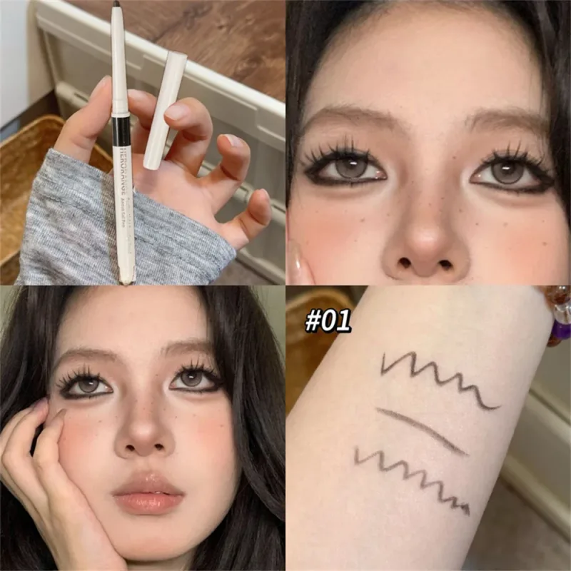 Double-ended Ultra-fine Gel Eyeliner Pencil Pink Brown Under Highlighter Pen Waterproof Matte Aegyosal Lying Silkworm Eye Makeup