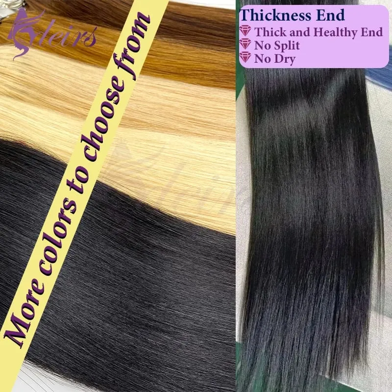 New Double-line Feather Hair Extensions Natural Real Human Hair Microring Hair Extensions Brown Blonde Color Straight — image 4