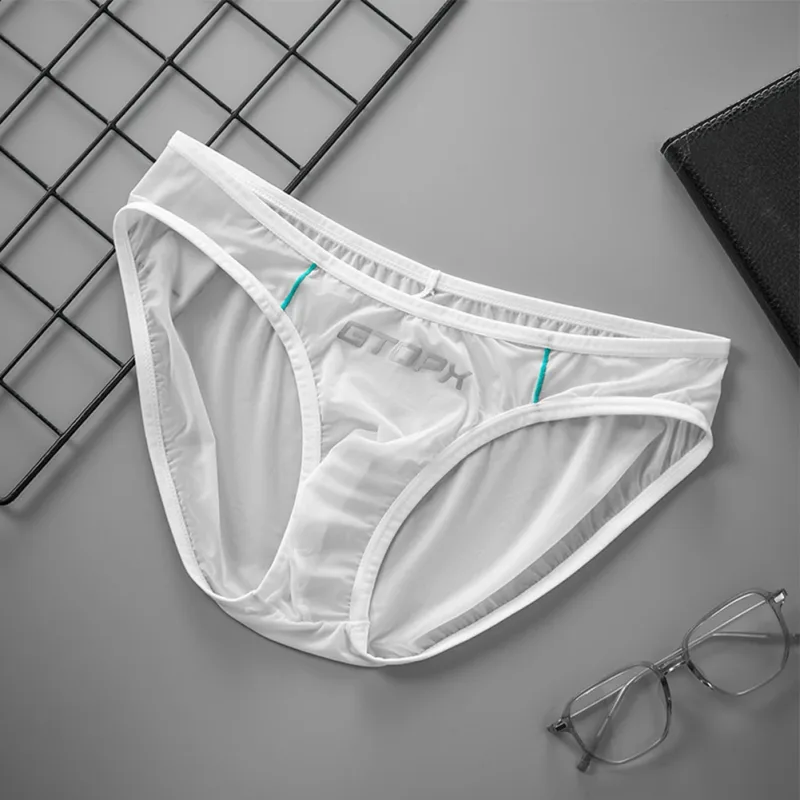 Ice Silk Briefs Comfortable Mens Sexy Panties Breathable Pouch Jockstrap Low Rise Daily Simple Intimate Underwear — image 15