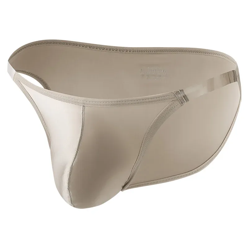 Men's Silky Ice Silk Briefs Smooth Low Rise Stretch 3D Pouch Support Breathable Daily Underwear