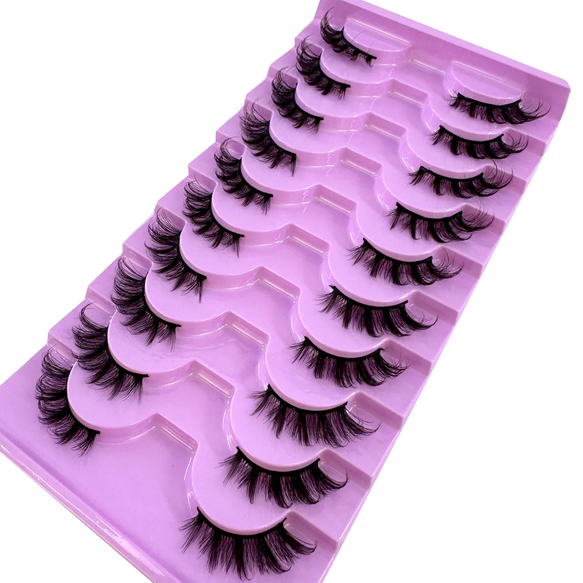 Demi-Cils 10 paires Demi-Cils doux naturel Cils yeux de chat outil de maquillage Faux Cils Extension moelleux Faux Cils