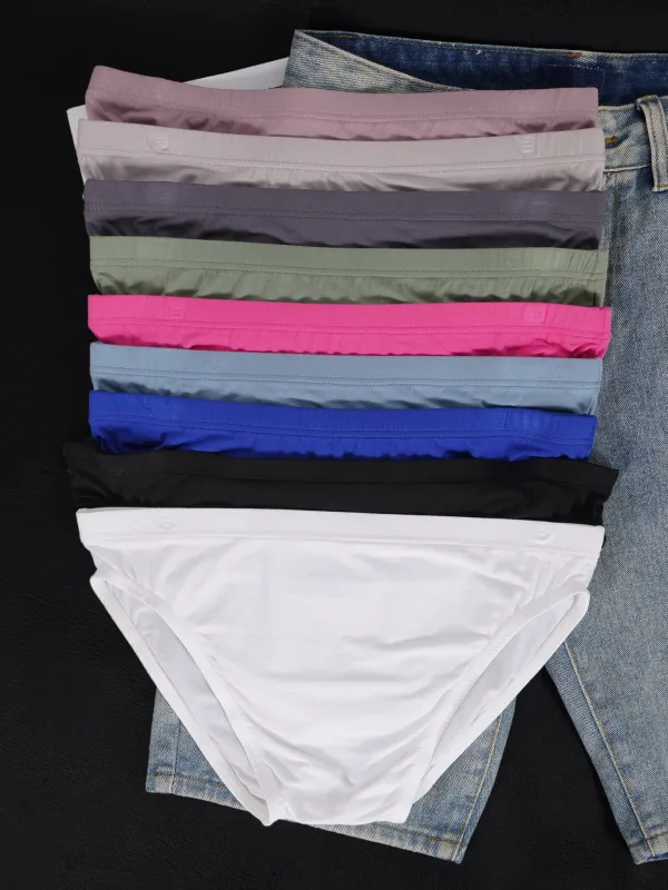 Men's Modal Ultra Thin Bare Feel Briefs, Low Rise High Elastic Breathable 3D Convex Pouch Underwear