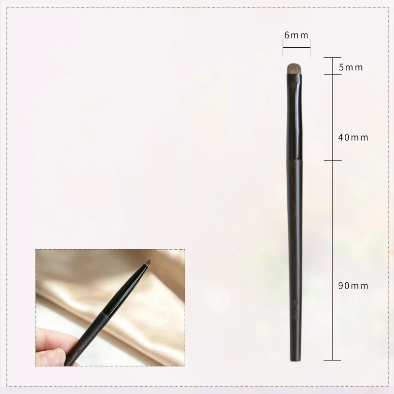 1PC Professional Handmade Make Up Brush Smoky Eye Shadow Smudge Brush Soft Weasel Lynx Hair Ebony Wood Handle Makeup Brushes