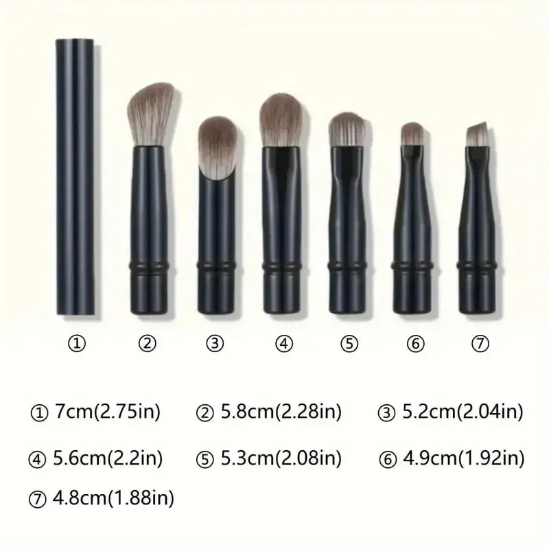6 pièces Mini pinceaux de maquillage de voyage ensemble avec boîte Portable poudre cosmétique fond de teint Blush mélange correcteur maquillage pinceaux ensemble