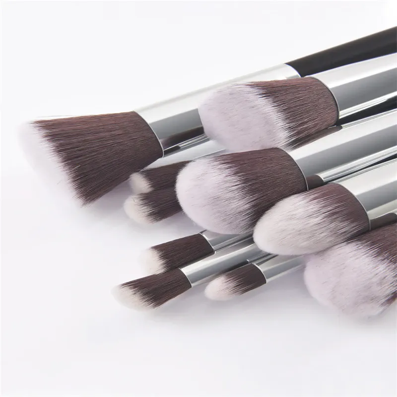 10PCS Makeup Brushes Set Professional Soft Bristles Eyeshadow Foundation Blending Brushes for Makeup Artists Pink White Black