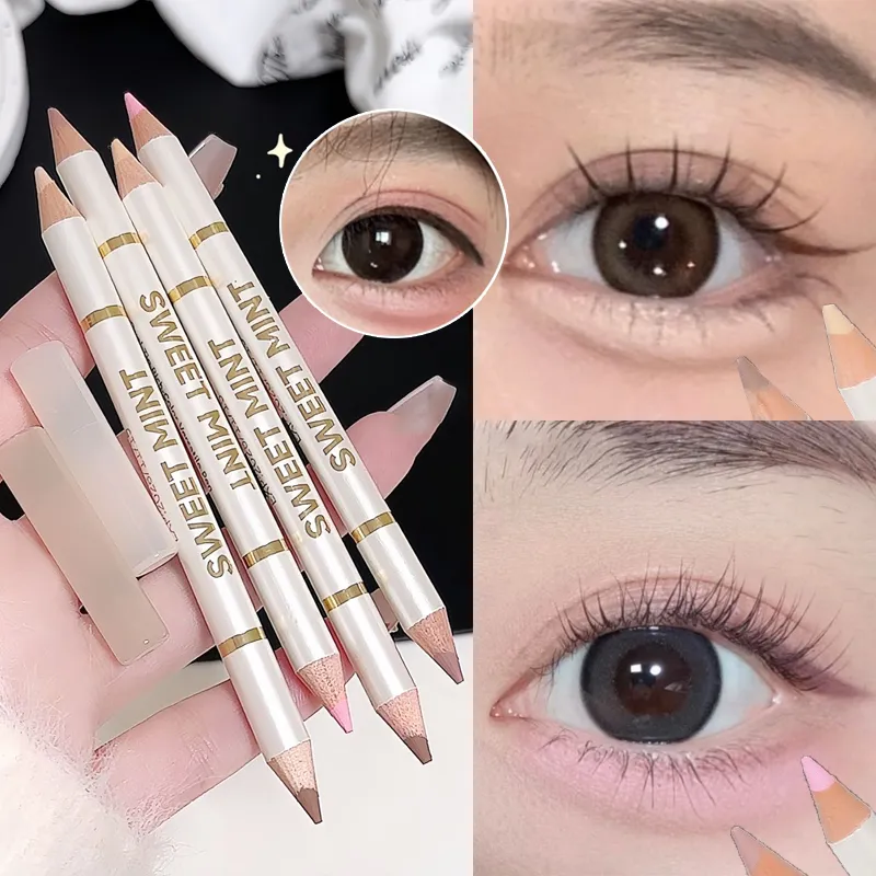 Double-Ended Aegyo Sal Brighten Lying Silkworm Pencil Nude Pink Natural Shadow Under Eye Highlight Makeup Matte Beige Eye Pencil
