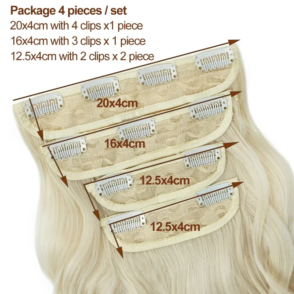 4 Pieces Set Clip In Hair Extensions Highlight Wavy Curly Long Synthetic Hairpieces For Women 22 Inch 180g Hair Clips Hair