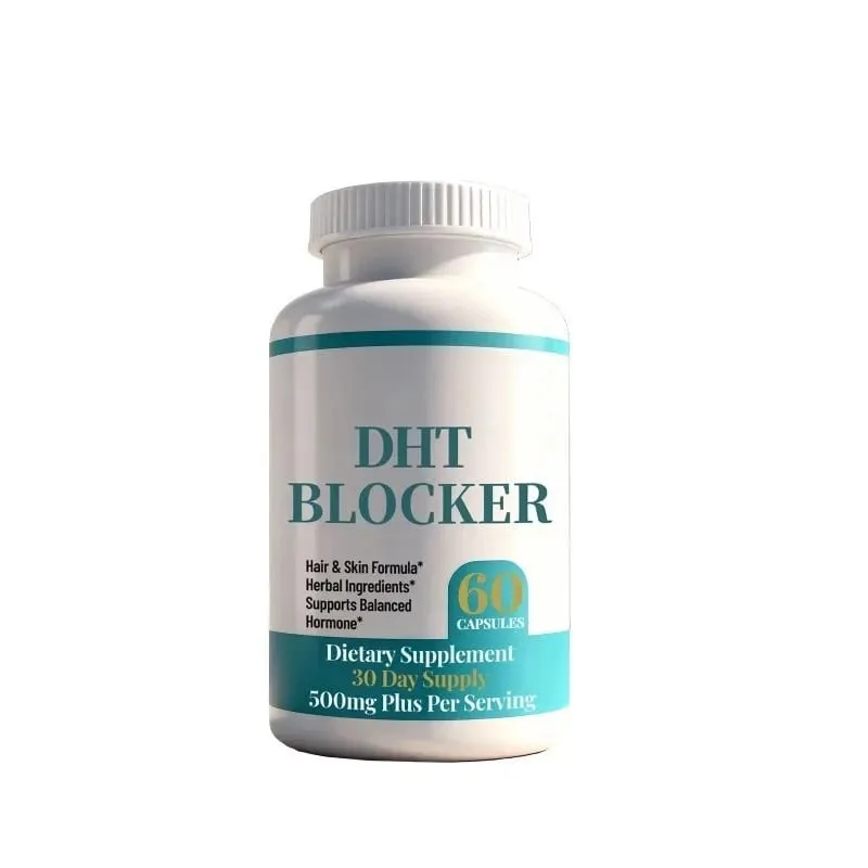 DHT Blocker Capsules with Biotin 5000mcg Vitamin C D E B6 & Zinc for Healthy Hair and Skin Support Gluten-Free 60 Count