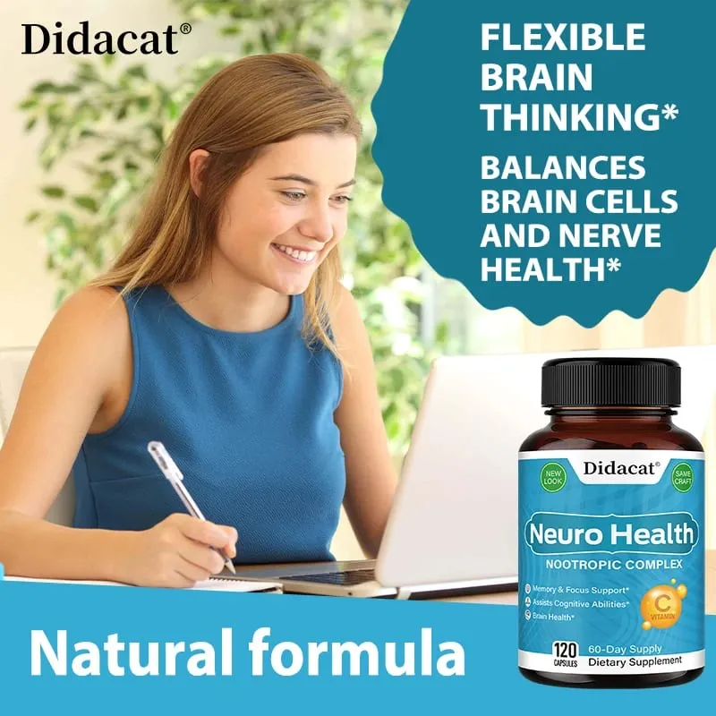 Brain Nutrition Complex - with Bacopa Extract Neuro Health Support Antioxidant Promotes Nerve Health Cellular Energy