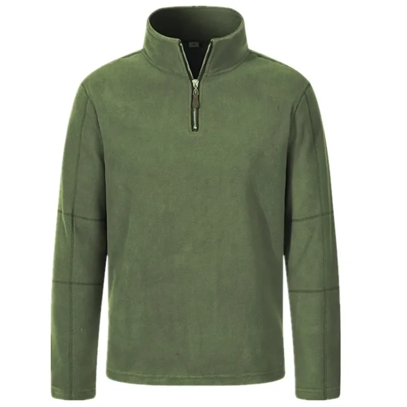 Quality Men's Thicken Warm Polar Fleece Hoodies Fashion Stand Collar Half-zip Pullovers Autumn Winter Casual Sweatshirts for Men