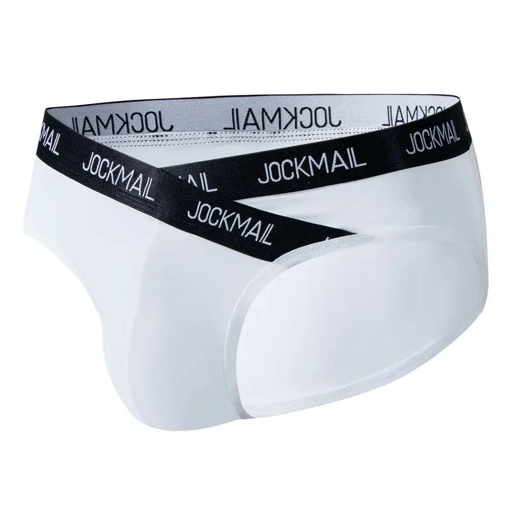 Jockmail Herren-Unterwäsche, niedrige Taille, sexy Brief, Sport, atmungsaktiv, Sommer-Eis-Seiden-Slip, große Tasche, Nylon, einfarbig, Mann-Höschen