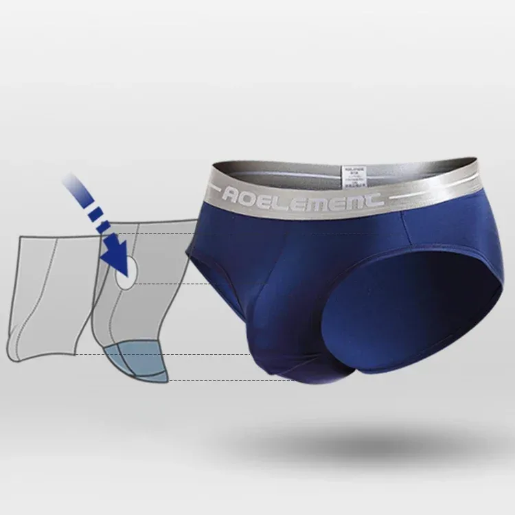 Modal capsule lift U convex men's underwear bullet separate ice silk capsule pouch briefs