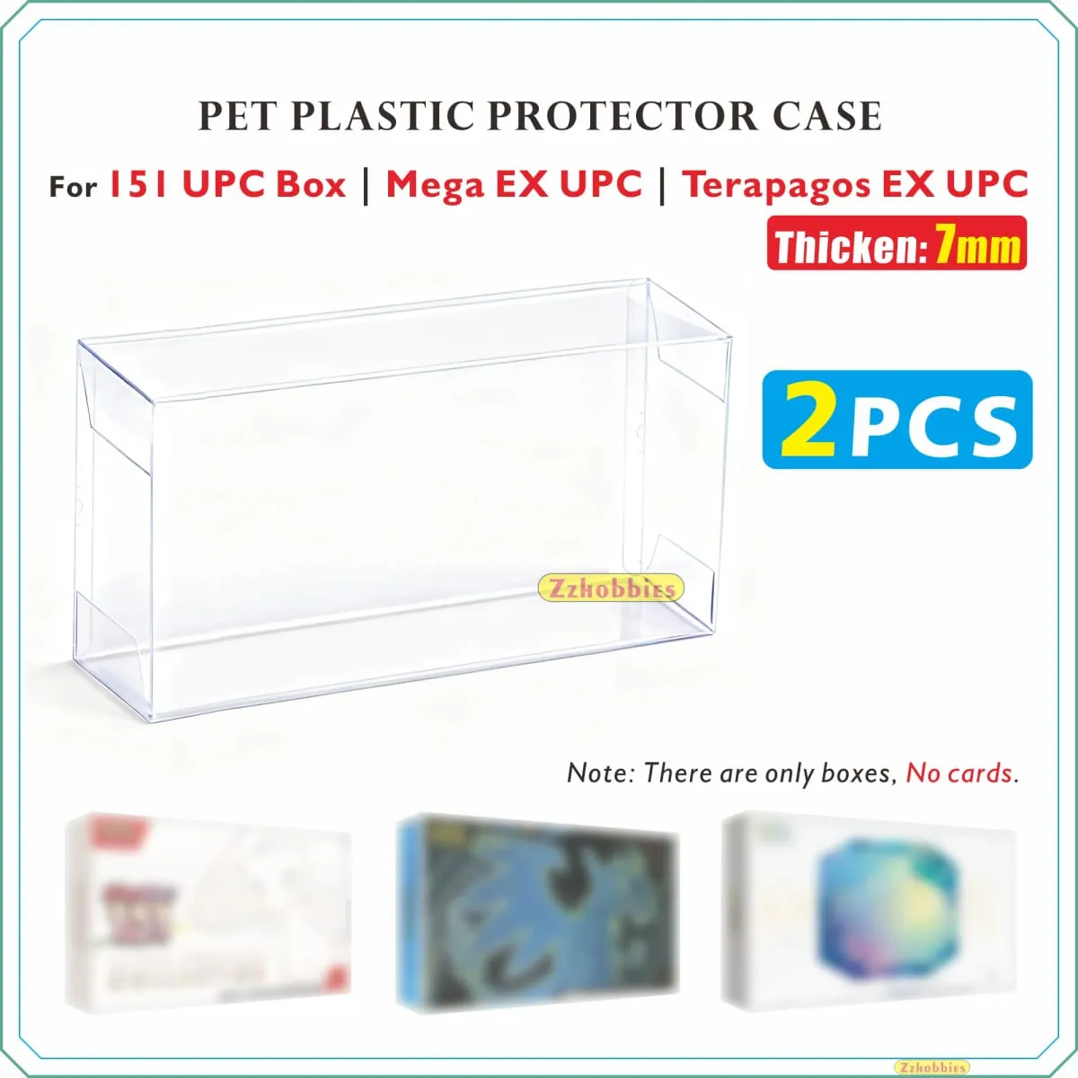 2PCS Clear Plastic Protector Case Super Thick 0.7mm For Mega Charizard EX UPC / 151UPC Box — image 1