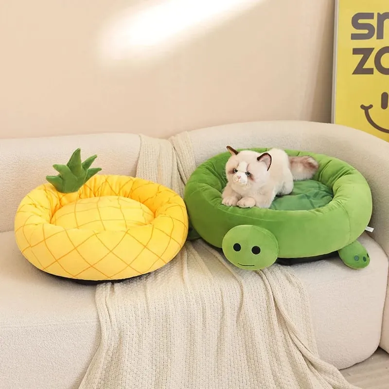 Pet Bed Shark Pineapple Shaped Soft Warm Nest Sleep Available All Seasons Specially Designed For Cats And Dogs Pet Gift — image 4