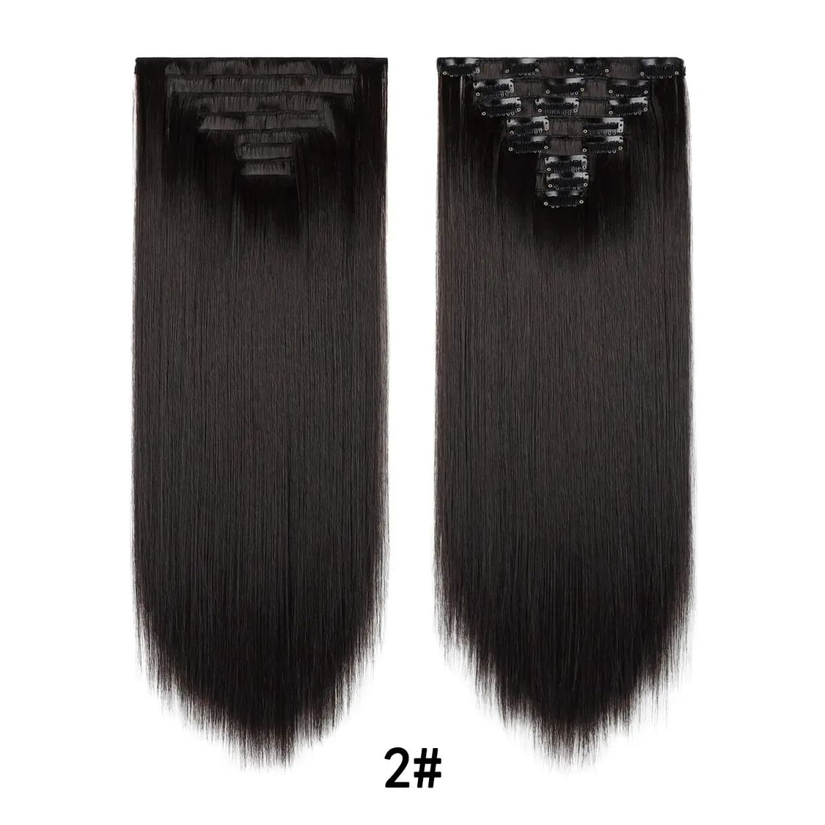 24 Inch 8 Pcs Clip In Hair Extension Straight Hair Extensions for Women Daily Wear Work & Casual Styling Synthetic Hair Pieces
