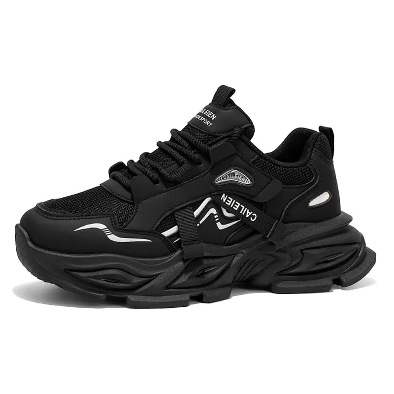 Men's Thick sole casual sneakers four seasons breathable lightweight soft-sole outdoor running shoes students speed sports shoes