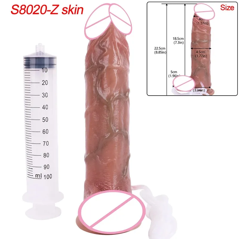 Deep Veins Ultra Squirting Dildo Silicone Skin Touch Long Ejaculating Butt Plug For Men Women G-Spot Stimulate 18+ Sex Toys