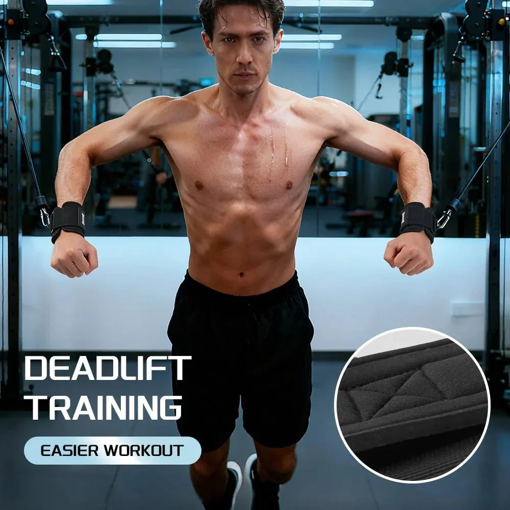 2Pcs Weightlifting Wrist Straps Strength Training Adjustable Non-slip Gym Booster Bands Fitness Lifting Support Sports Grip Band