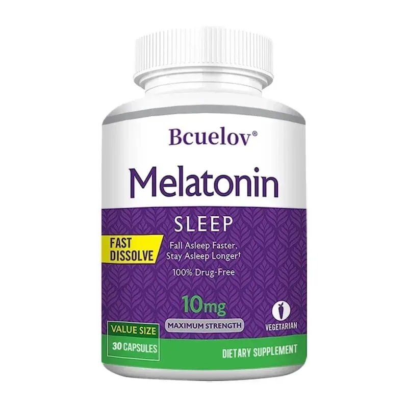 Melatonin 10mg Capsules - Relieves Insomnia Promotes Sleep Quality Prolongs Sleep Time Relaxes The Mind 120 Capsules — image 9