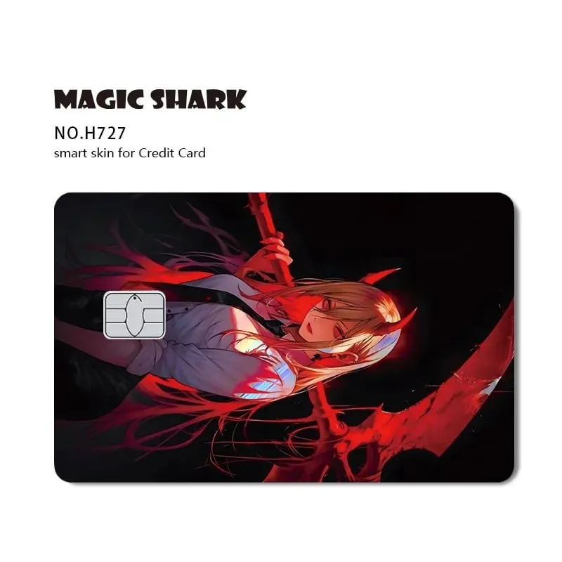 1pc Front Cool Anime Evil Holographic Laser Shinny Film Skin Sticker Cover for Debit Bank Credit Card
