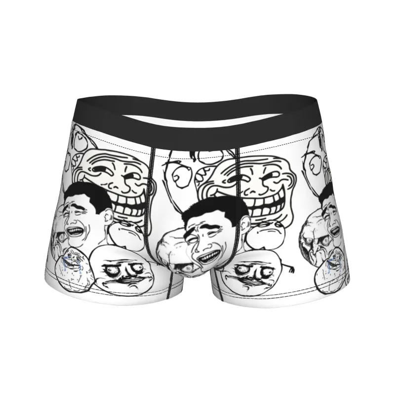 Rage Comic Trollfac Trunk Funny Anime Pouch Underwear Hot Sale Pattern Boxer Brief Comfortable Men Underpants Plus Size