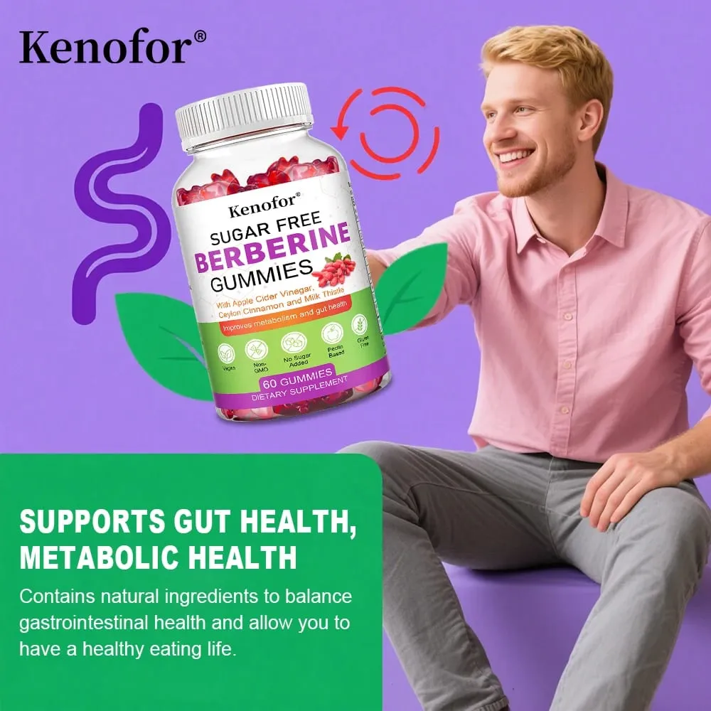 Berberine Gummies - with Ceylon Cinnamone Milk Thistle - Support Immune Heart Metabolic and Digestive Health - 60 Gummies
