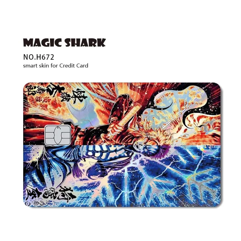 Magic Shark 2026 New Hot Demon Slayers Anime Shinny Holographic Laser Skin Cover Sticker Film for Debit Credit Bank Card