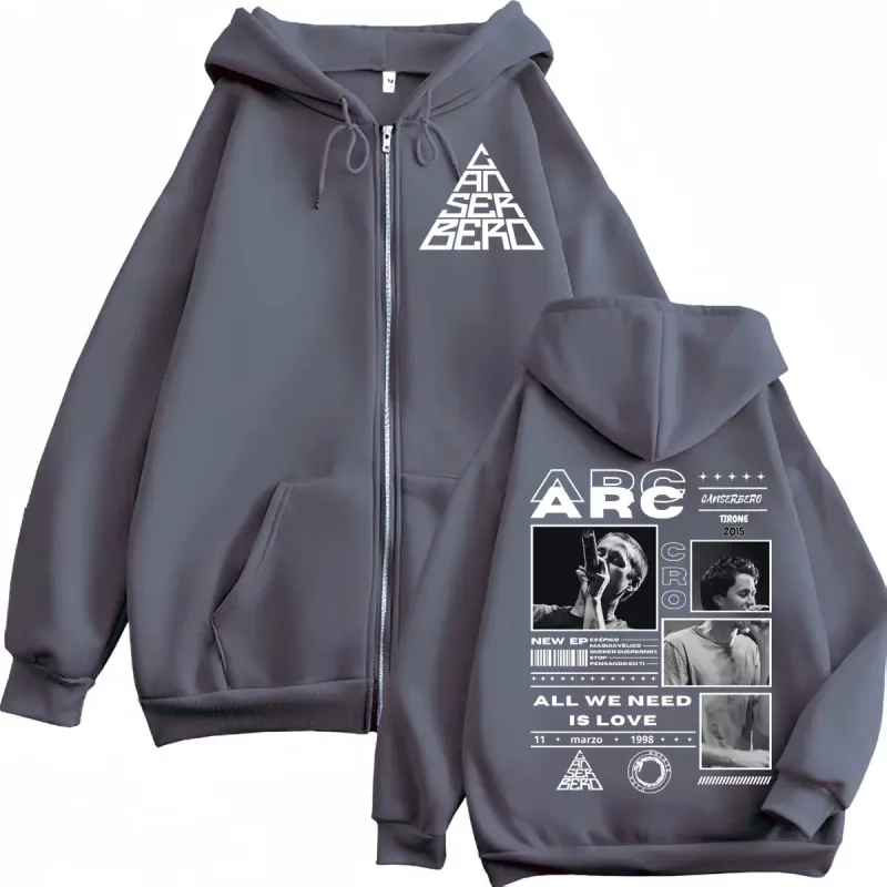 Canserbero All We Need Is Love Muerte Vida Merch Zipper Hoodie Herrenmode Hip Hop Zip Up Sweatshirts Lässige Fleecepullover — image 3