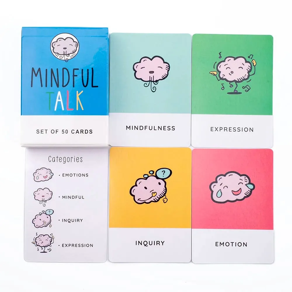 Mindful Talk Board Game 50 Cards Ice Breaker Social Gathering Closer Friends Funny and Meaningful Party Game