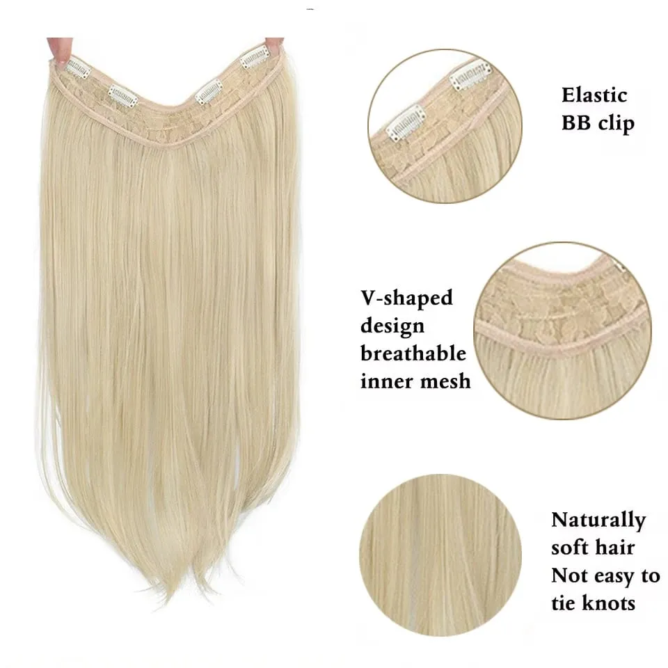 Synthetic Wig Women's Traceless Invisible U-shaped Layered Straight Hair With Inner Buckle Long Curly Hair Natural — image 4