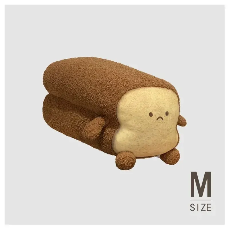 Soft Toast Shaped Stuffed Cushion Emotion Face Design Home Living Room Decoration Kids Daily Rest Practical Birthday Gift Pillow — image 11