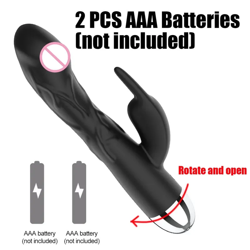 Silicone Rabbit Vibrator 3-in-1 G-Spot Clit Anal Beads Stimulator 10 Modes Thrusting Vibrating Sex Toy for Women