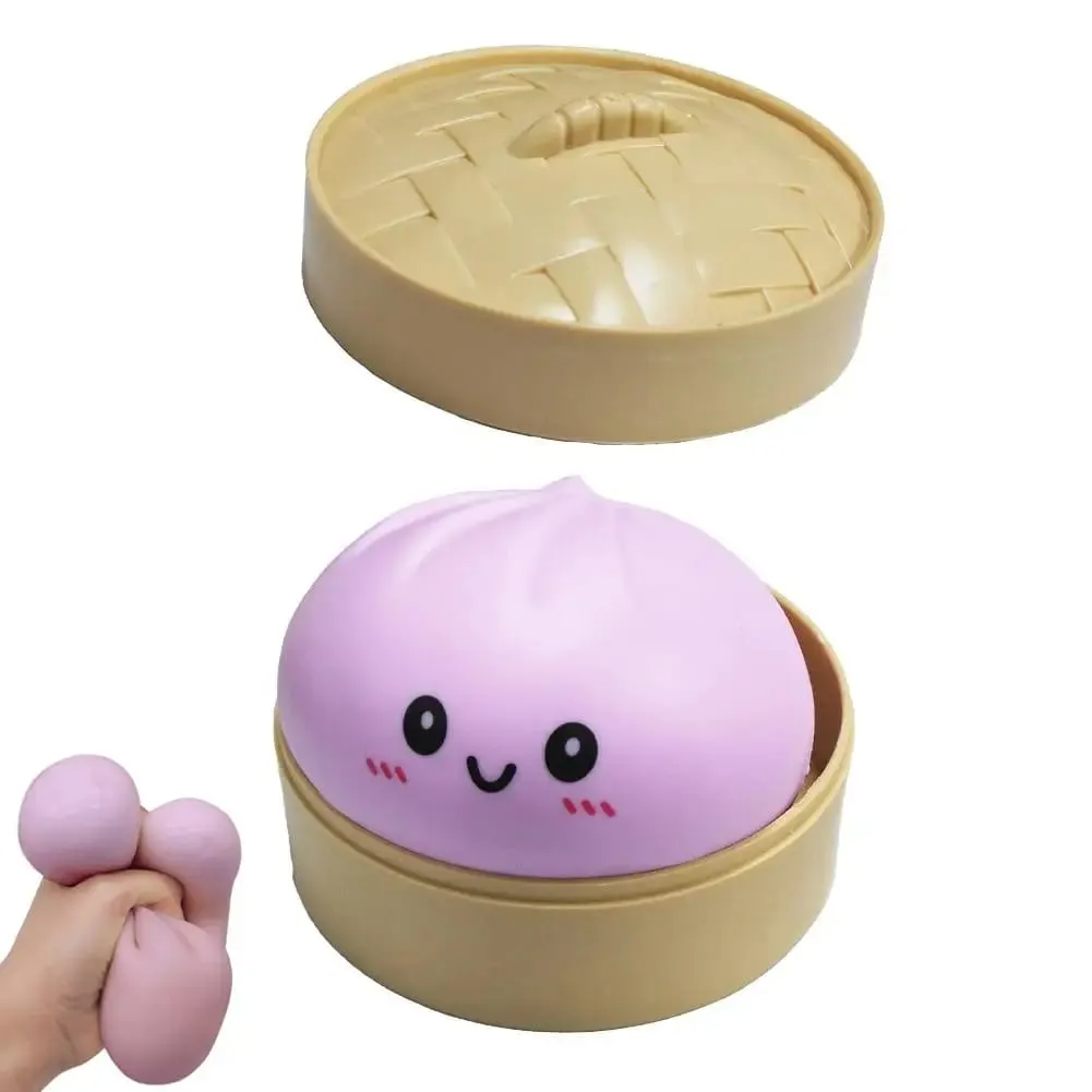 Large Dumpling Pillow Soft Huggable Plush Toy for Home Decor Adorable Dumpling Shape with Playful Expression Dough Ball