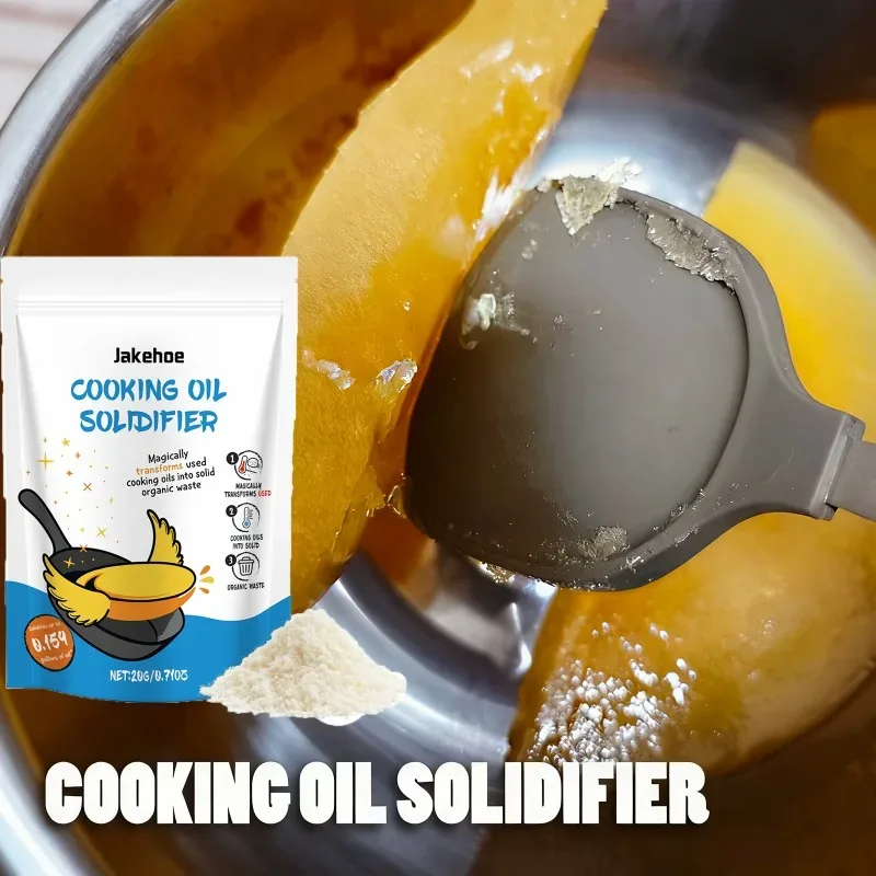 Cooking Oil Solidifier Powder Hot Grease Hardener for Used Fryer Oil Waste Vegetable Lard Eco Friendly Kitchen Cleaning Tool