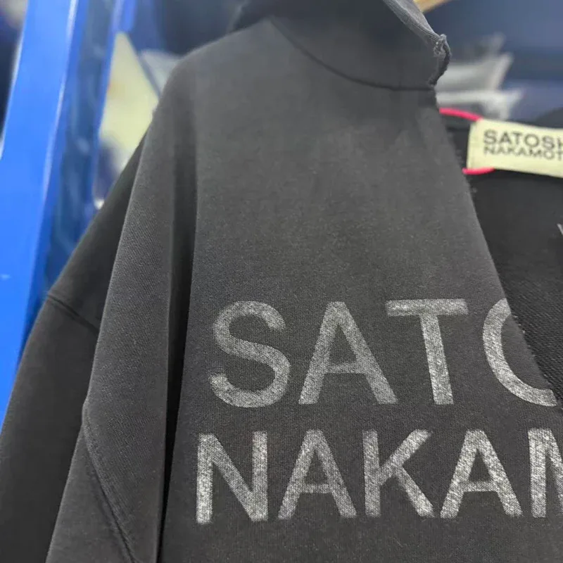 26SS Autumn Winter New Arrival Satoshi Nakamoto Hooded Sweatshirts Destructo Studded Washed Cotton Hooded Unisex Pullover