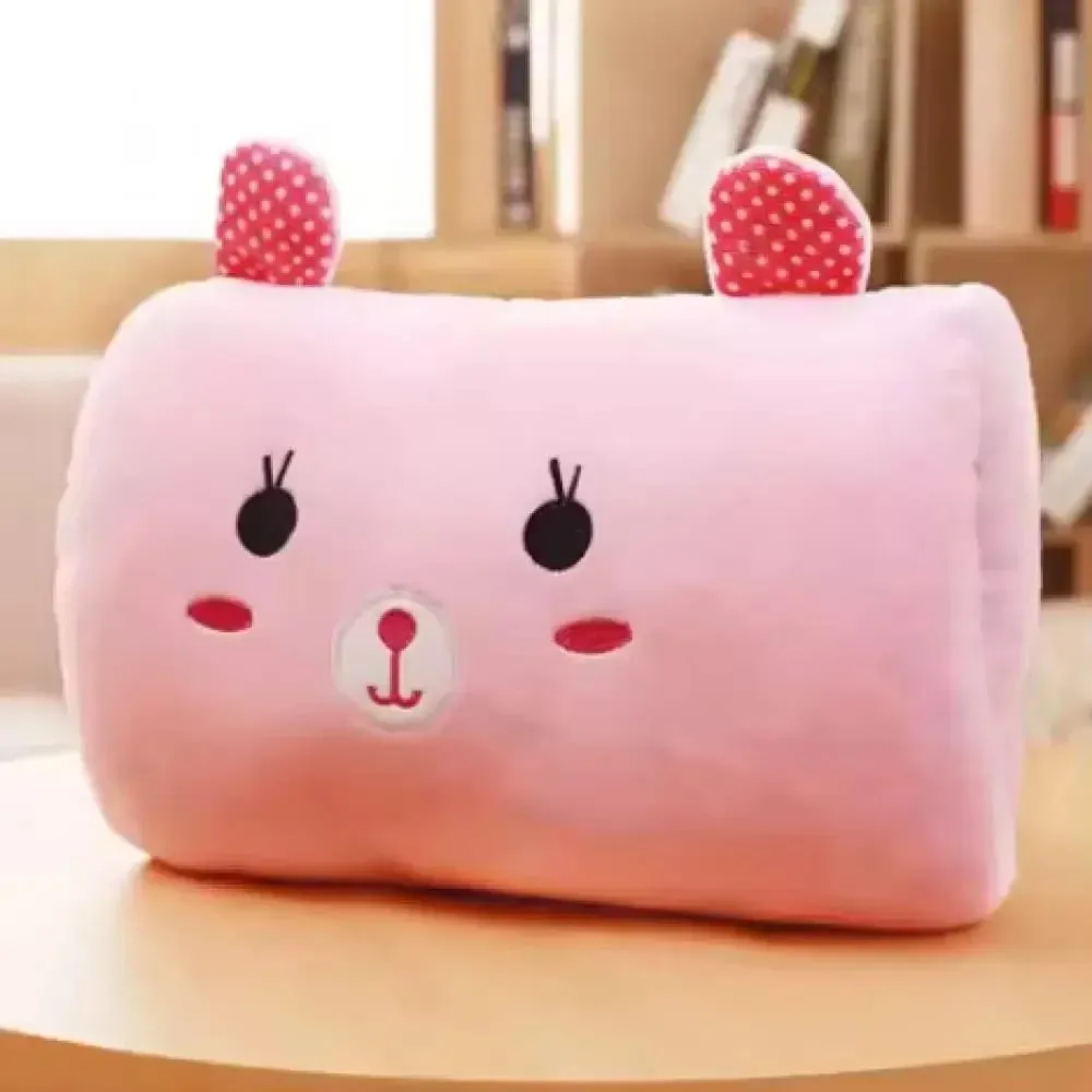 Creative Cushion Hand-Warming Plush Gift Pink Bear Children's Plush Pillow Hand-Warming Gloves Adult Cartoon Nap Pillow