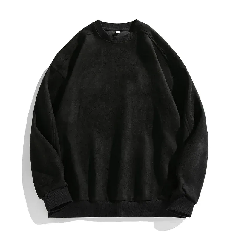 Sweat-shirt à manches longues pour homme, vêtement de marque violet, col rond, Baggy, décontracté, en daim, automne-hiver, 2026 — image 1