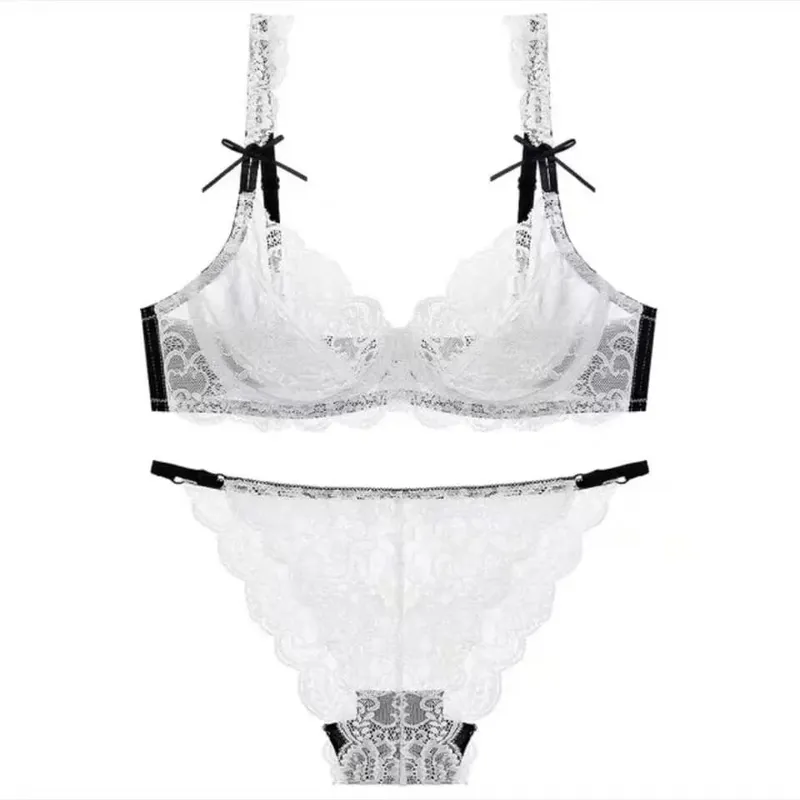 Lace Minimizer Bra Ultra Thin Sponge Free Wirefree Seamless Full Coverage Bust Push Up Comfort Lingerie Set BANERDANNI