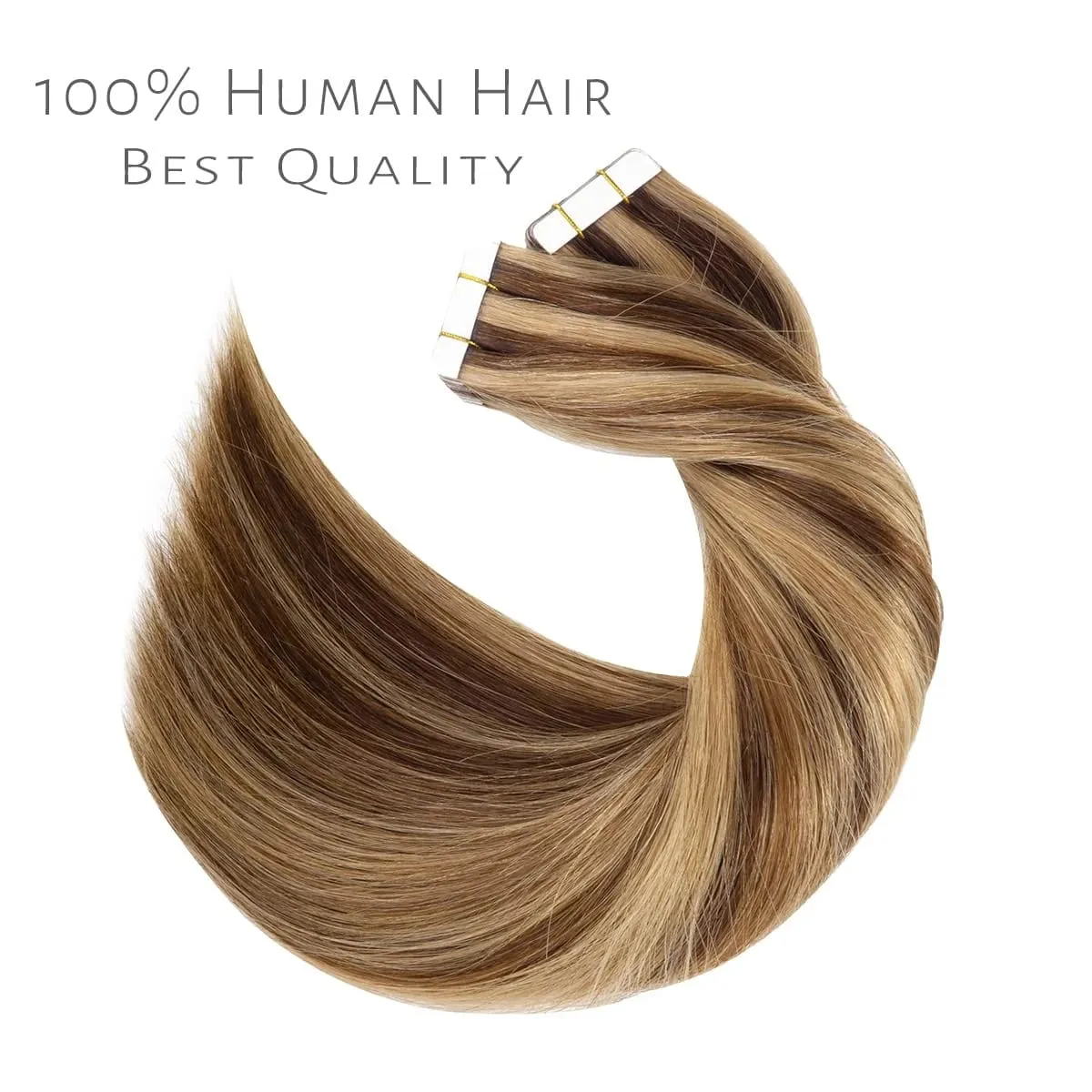 Highlight 4/27 Straight Tape In Human Hair Extensions 100% Human Hair