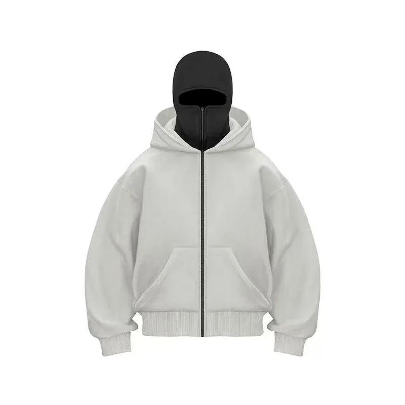 Men's and Women's Berets - Rock Style - Fall/Winter Collection - New Product - Double-Layered Hooded Sweatshirt - Zipper Jacket