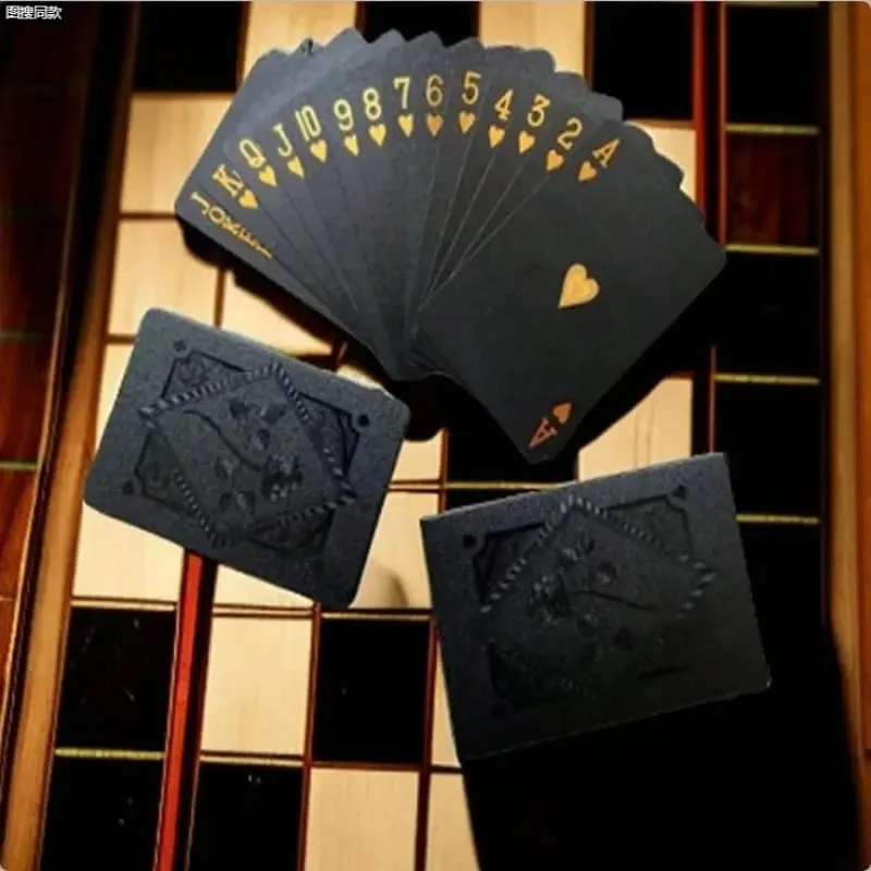 Color Black Gold Silvery Playing Card Game Card Group Waterproof Poker Suit Magic Dmagic Package Board Game Gift Collection — image 2