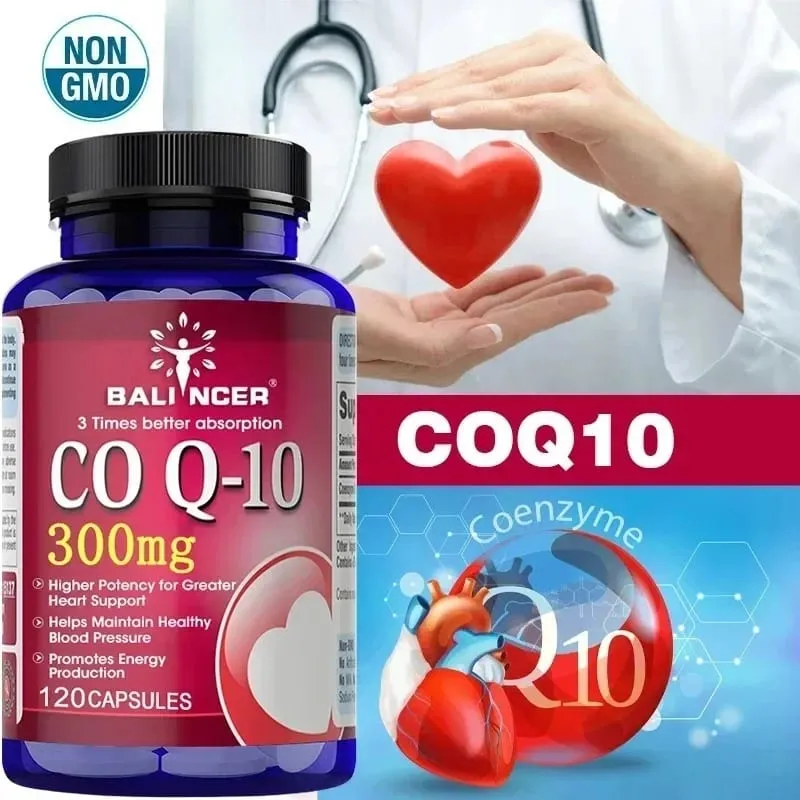 120 Capsules de Coenzyme Q10 fournissent de l'énergie, des vitamines, des aliments de santé, organiques, taux d'absorption Ultra-élevé, COQ10 aide à la santé du sang — image 2