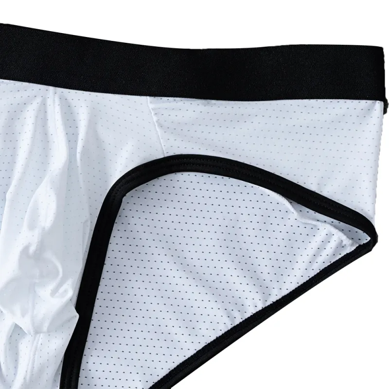 Fashion Mens Underwear Briefs Breathable Mesh Men's Panties Men Brief Bikini Underpants Back Patch Big Pouch Man Trunks D3-11