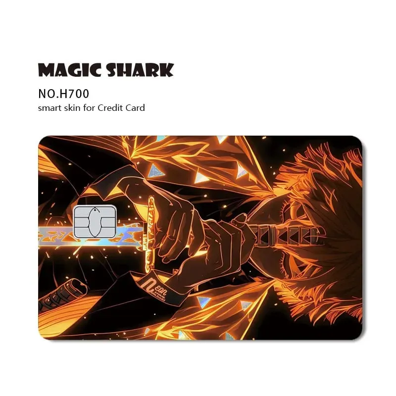 Magic Shark 2026 New Hot Demon Slayers Anime Shinny Holographic Laser Skin Cover Sticker Film for Debit Credit Bank Card