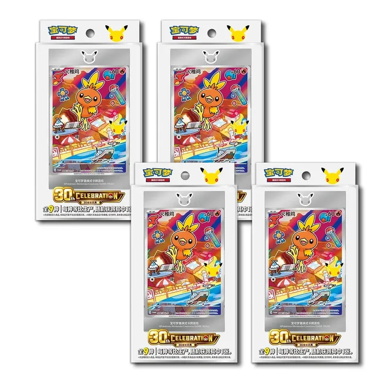 Hot 100% oficiální Pokémon 30. výročí Box Set Zjednodušená čínská PTCG Gem Pack Originální partneři Speciální ilustrační karty